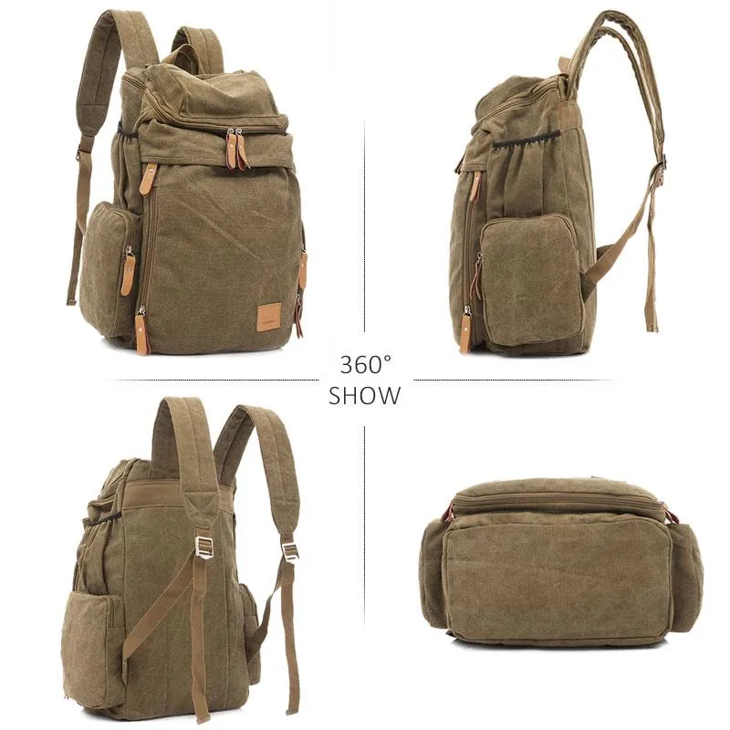 Large Canvas Travel Backpack