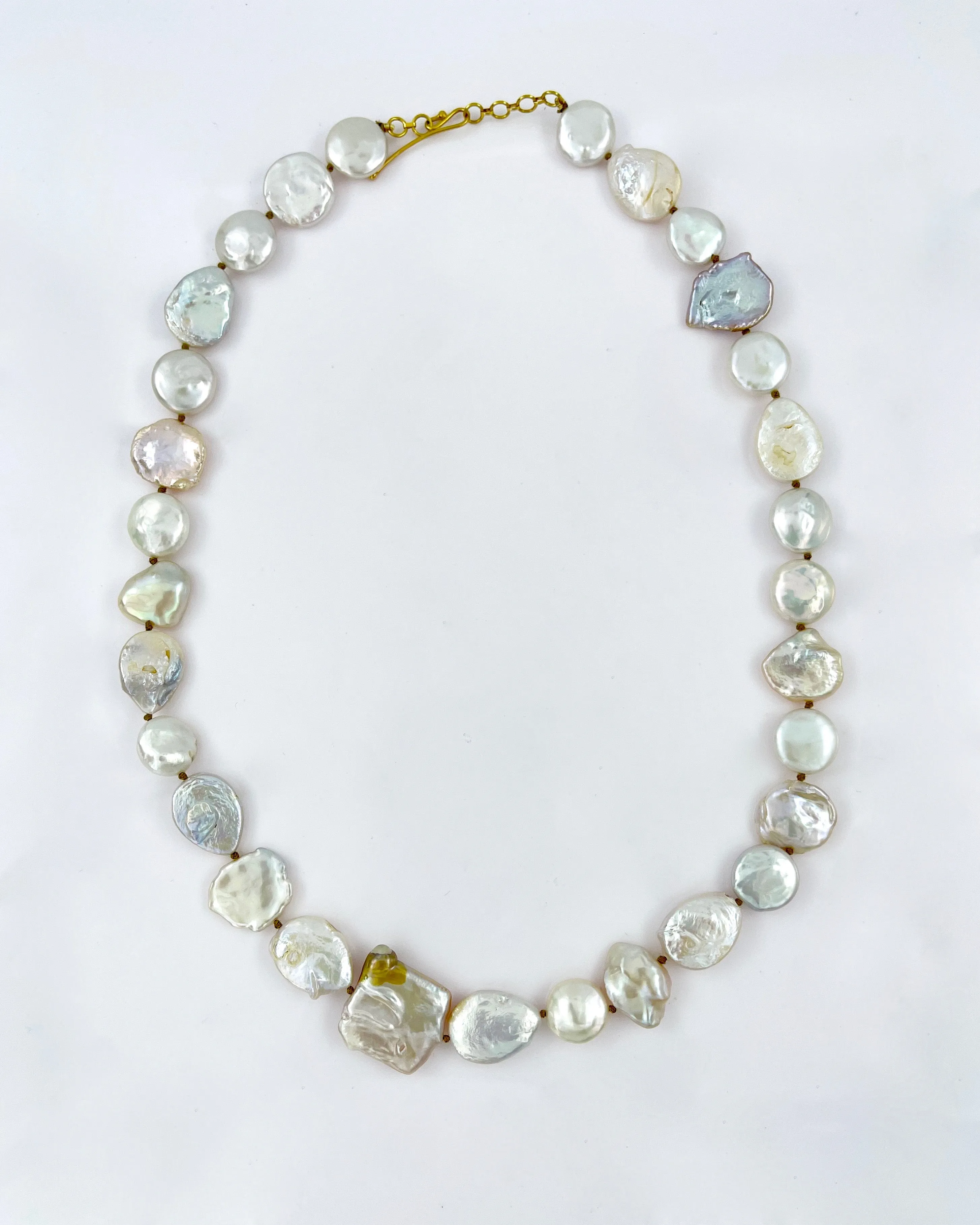 Lena Skadegard Coin & Baroque Pearl Necklace