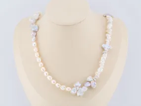 Light Peach Lavender Mixed Baroque Pearl Necklace P1063