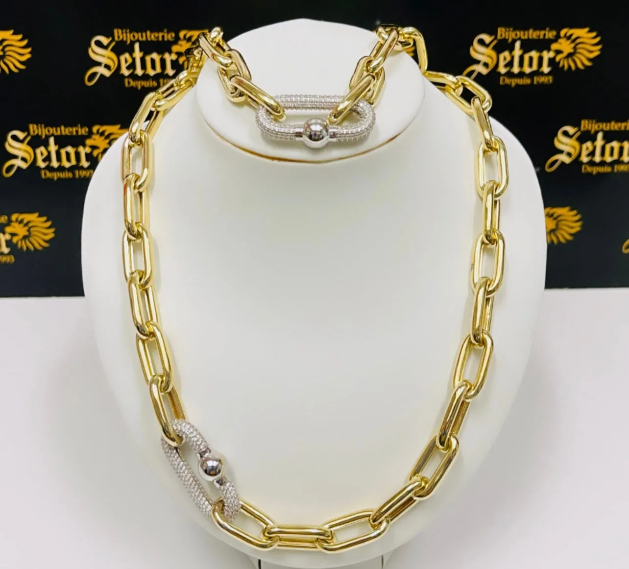 Link chain & bracelet set S154