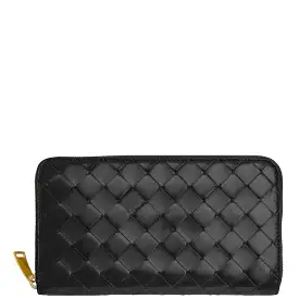 Long Zip Wallet Intrecciato, Black/G