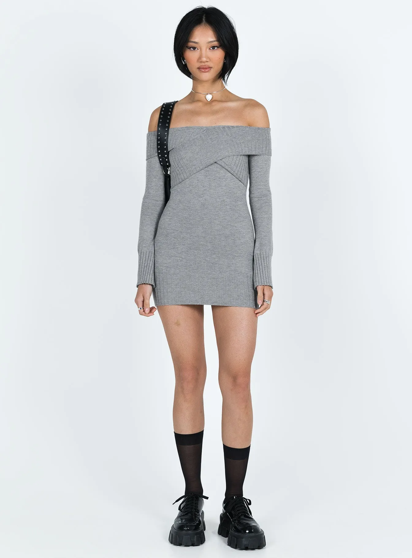 Mainey Long Sleeve Mini Dress Grey