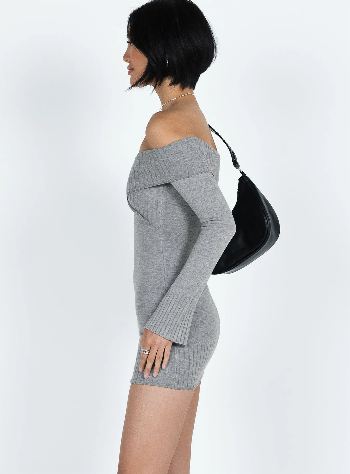 Mainey Long Sleeve Mini Dress Grey