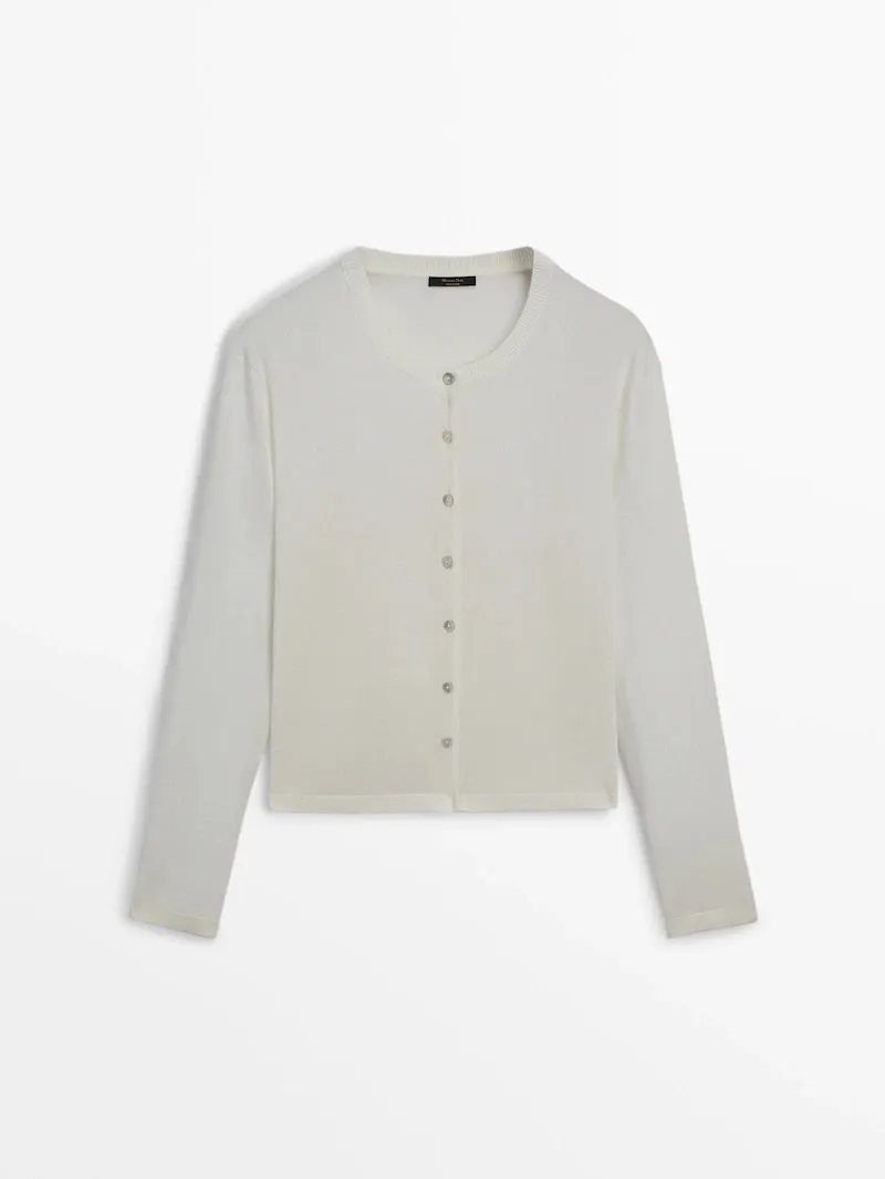 Massimo Dutti  |Casual Style Wool Long Sleeves Plain Office Style