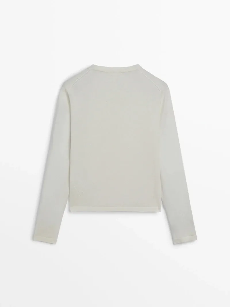 Massimo Dutti  |Casual Style Wool Long Sleeves Plain Office Style