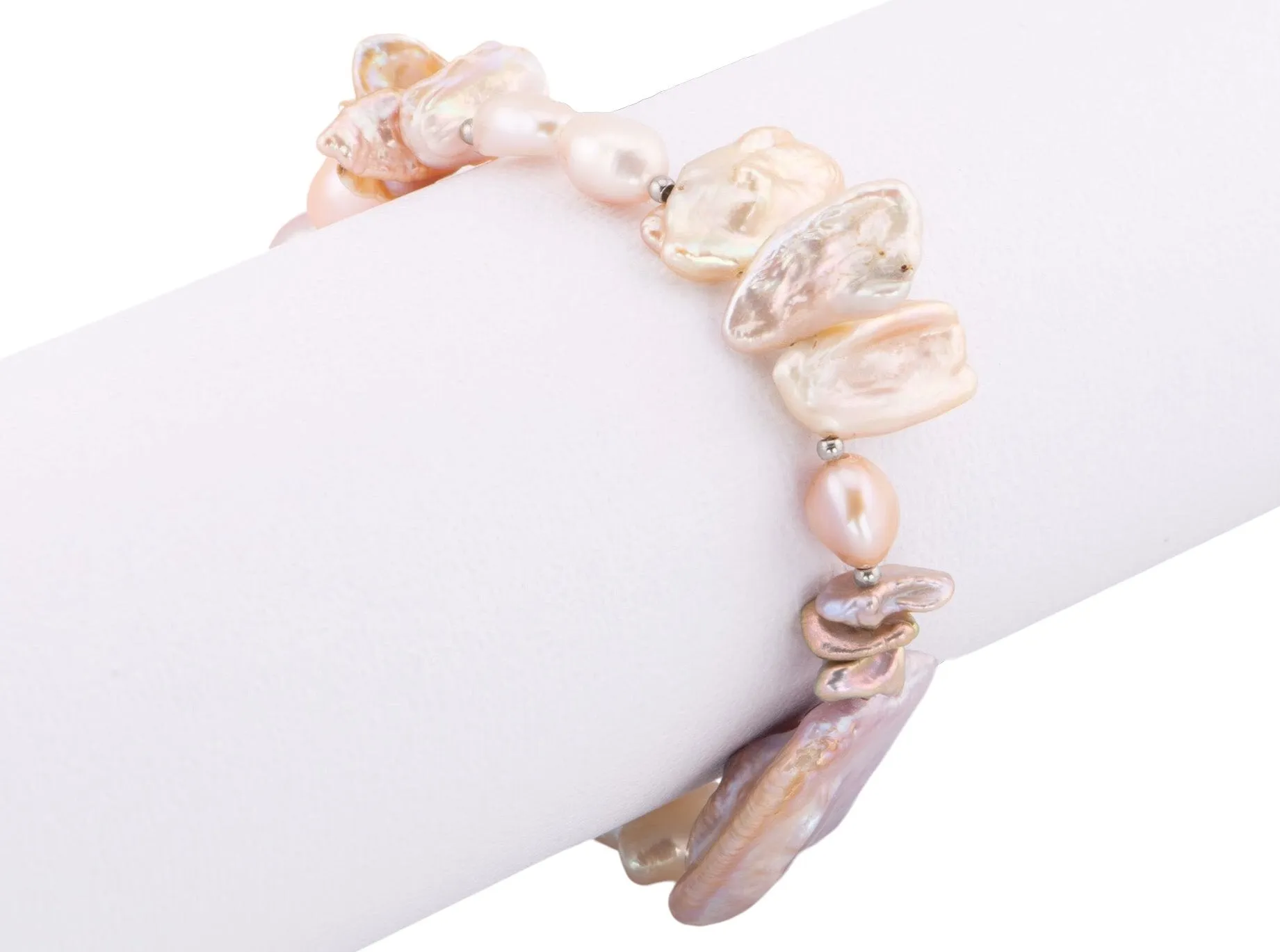 Mixed Pink Lavender Pearl Bracelet P1046