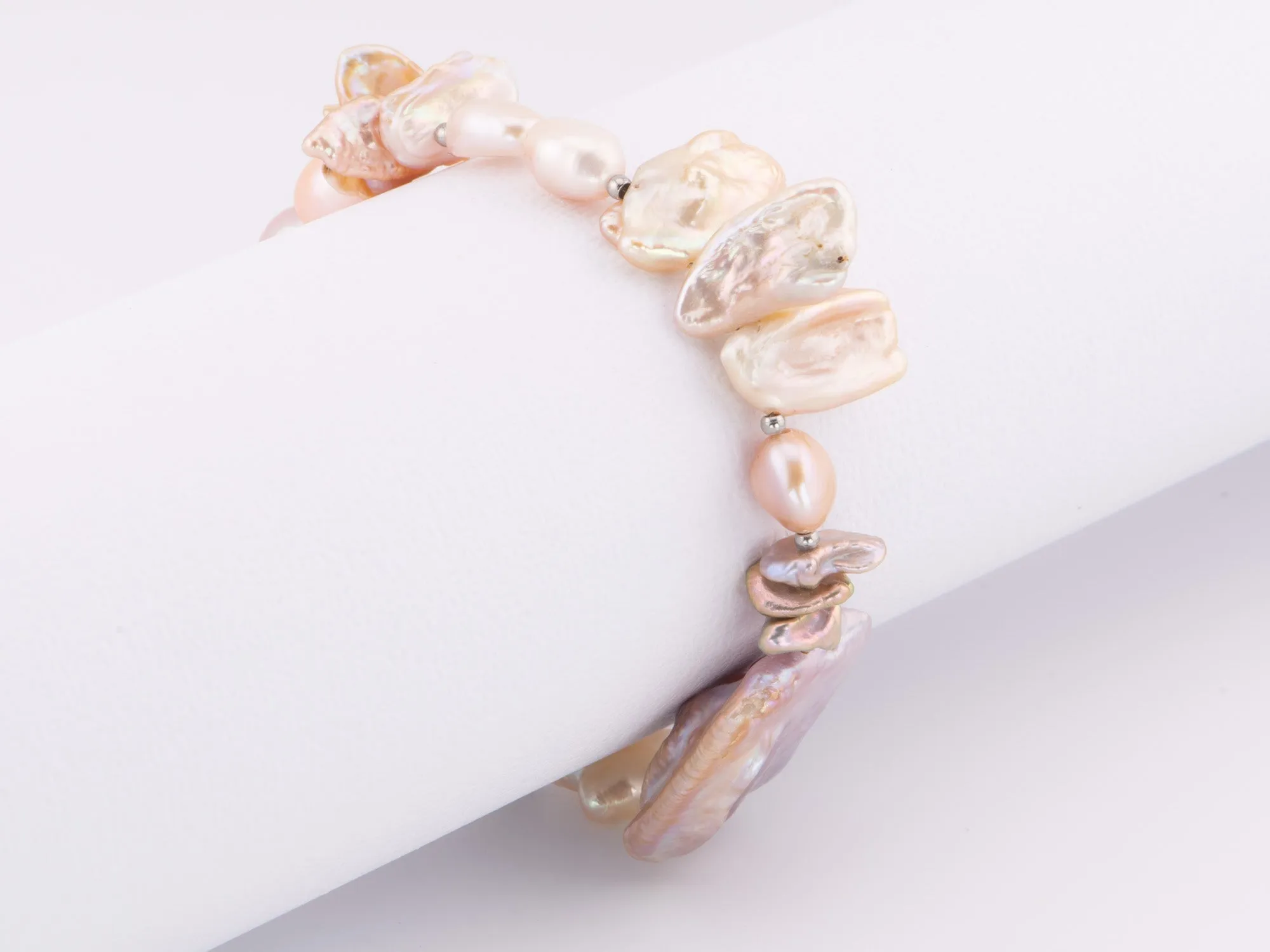 Mixed Pink Lavender Pearl Bracelet P1046