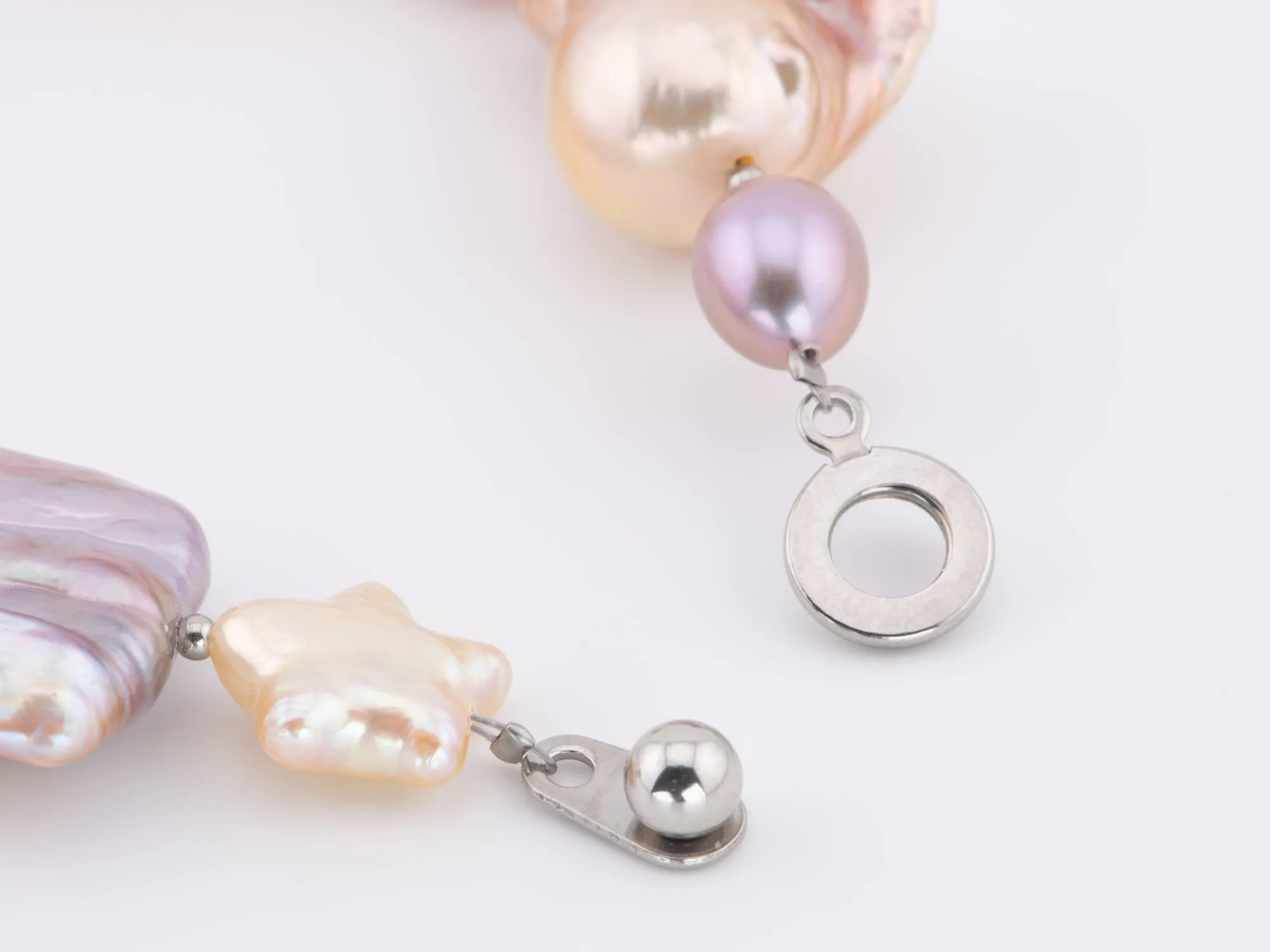 Mixed Pink Lavender Pearl Bracelet P1046