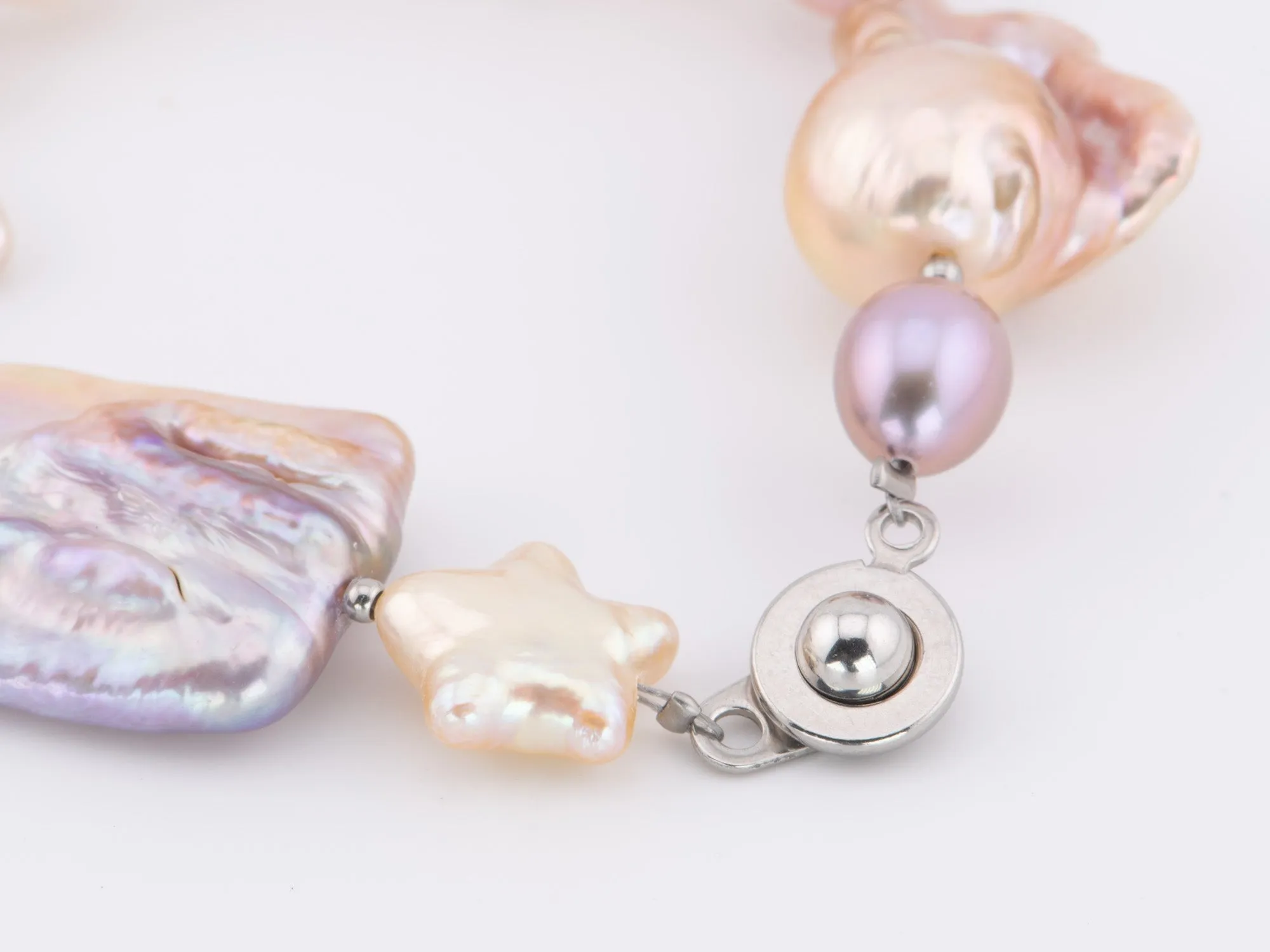 Mixed Pink Lavender Pearl Bracelet P1046