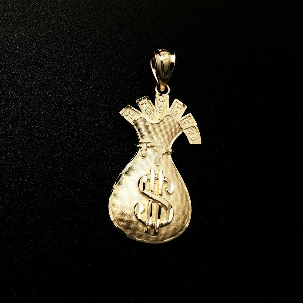 Money Bag Mini 10K Yellow Gold Pendant