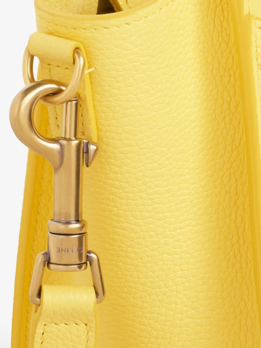 Nano Luggage Bag in Drummed Calfskin in Citron