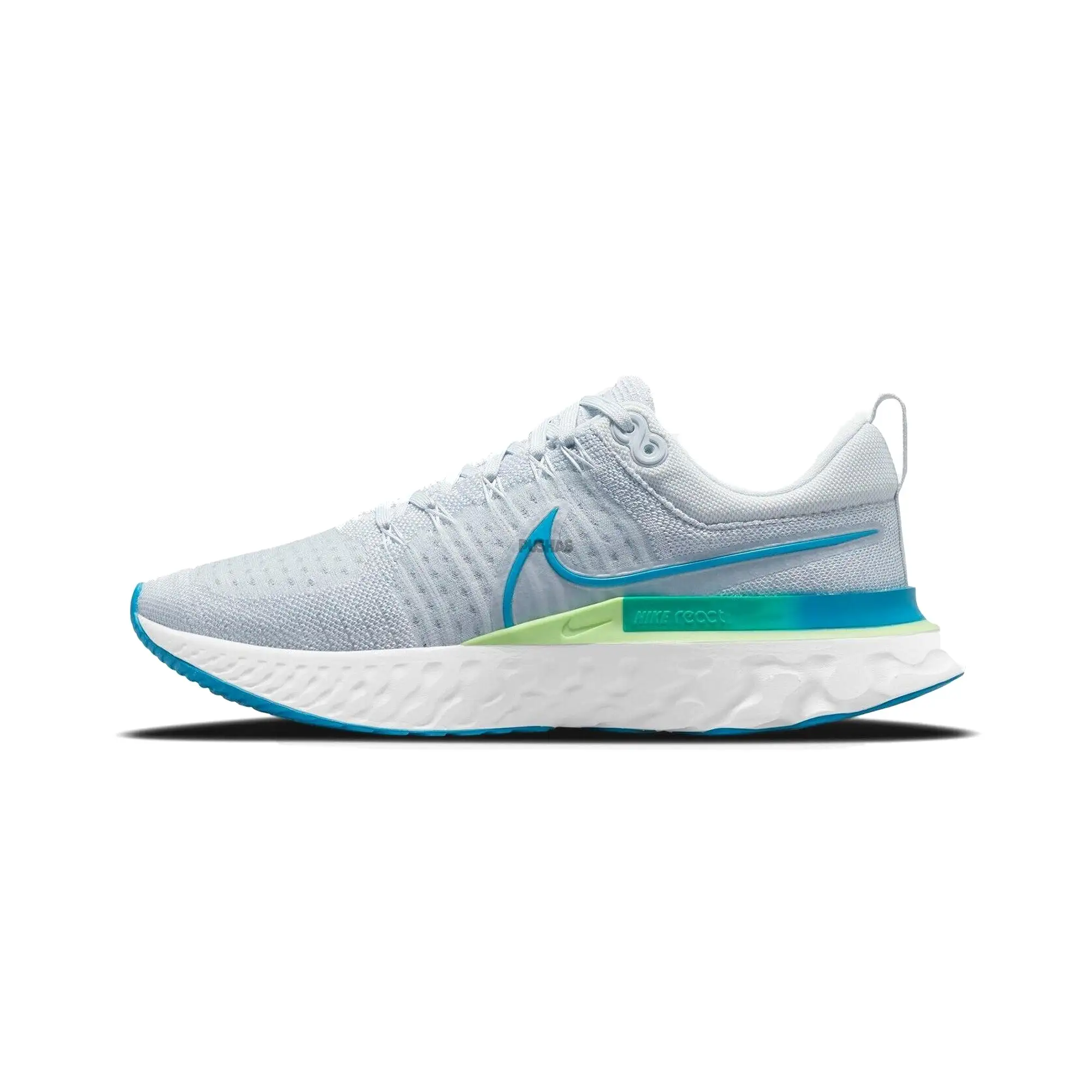 Nike React Infinity Run Flyknit 2 'Pure Platinum Emerald Laser Blue' (2021)