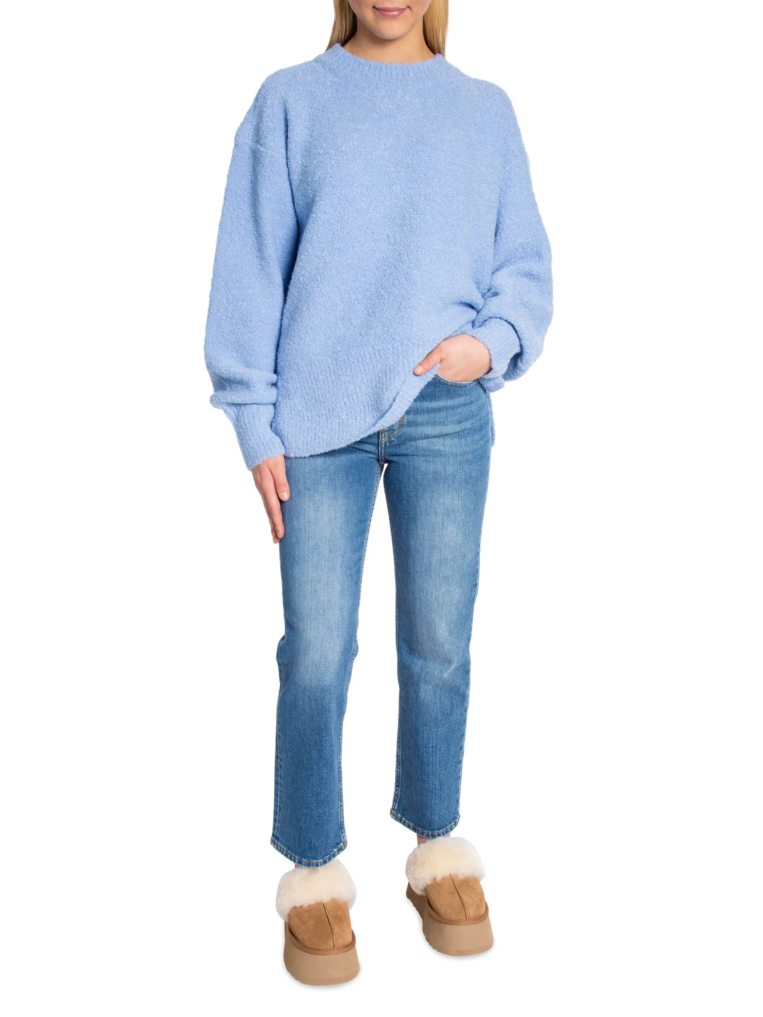 NORR SWEATER VICA KNIT TOP LIGHT BLUE