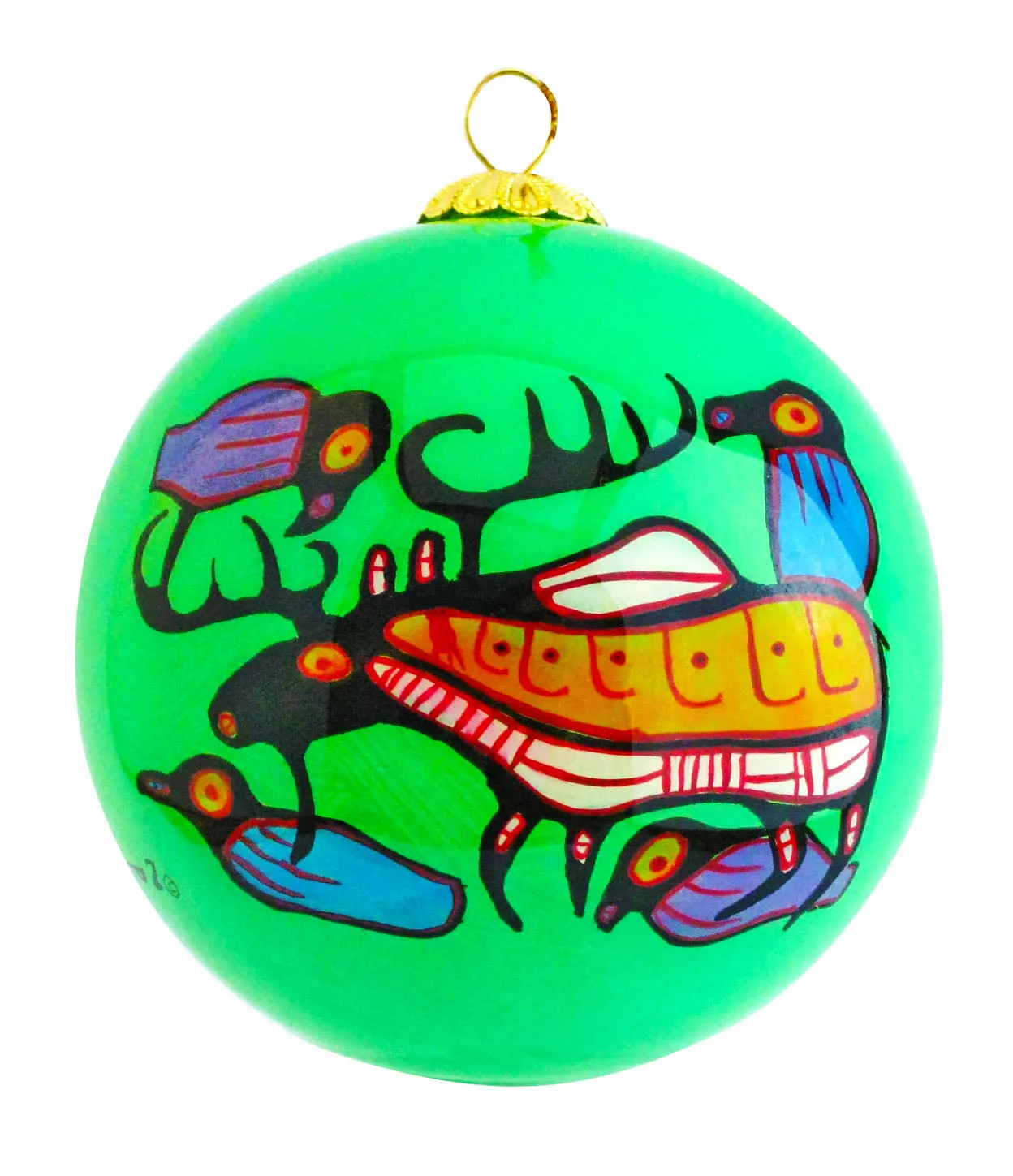 Norval Morrisseau Moose Harmony Glass Ornament