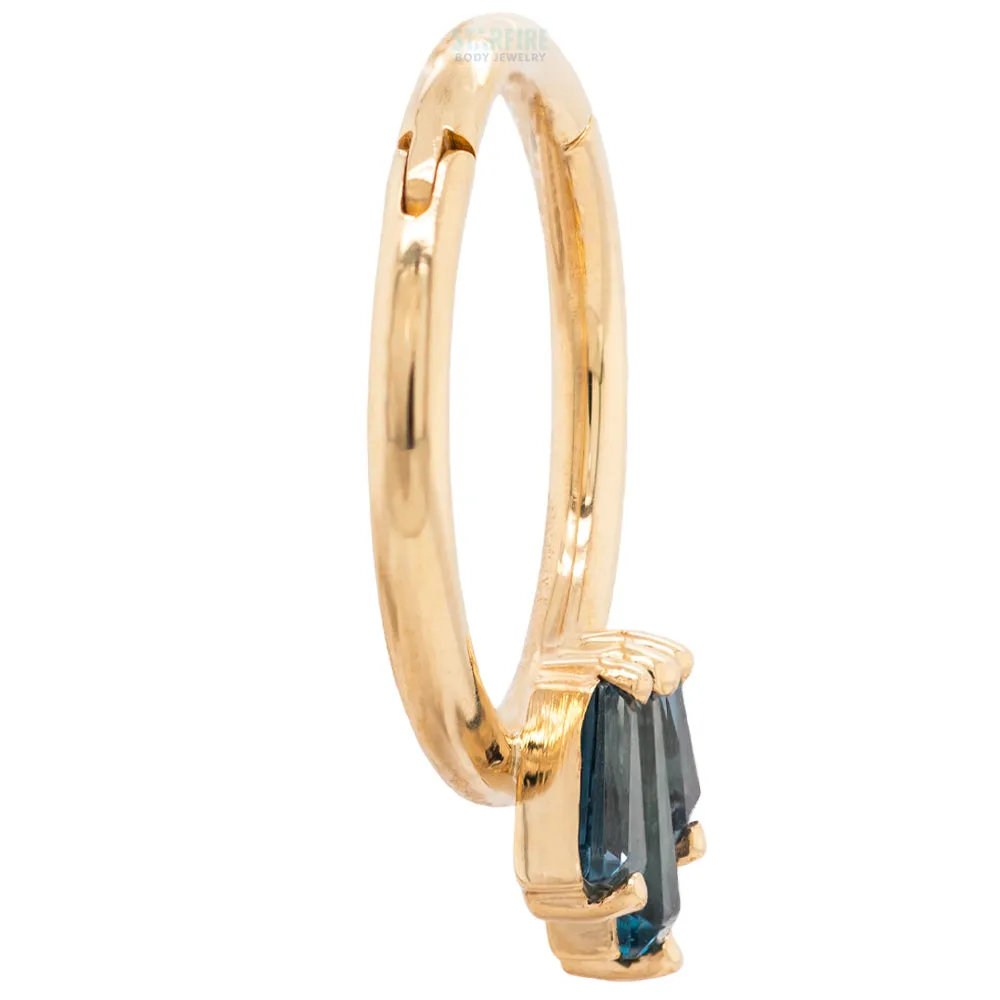 Oceane 3 Hinge Ring in Gold with London Blue Topaz'