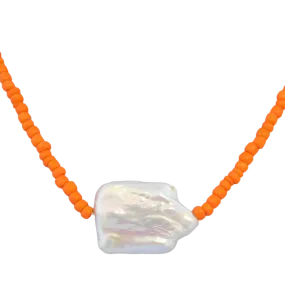 Orange Pearl Necklace