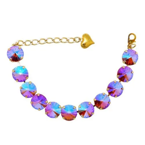 Pacific Flamingo Gold Necklace Bracelet SET Made of Swarovski Crystals