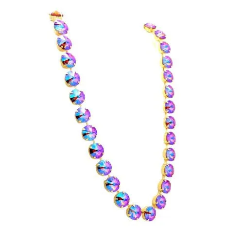 Pacific Flamingo Gold Necklace Bracelet SET Made of Swarovski Crystals