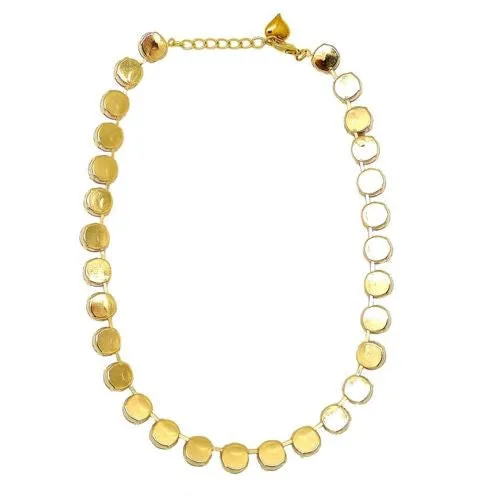 Pacific Flamingo Gold Necklace Bracelet SET Made of Swarovski Crystals