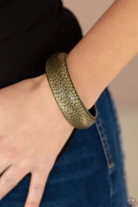 Paparazzi Urban Wildlife - Brass Bangle Python Bracelet