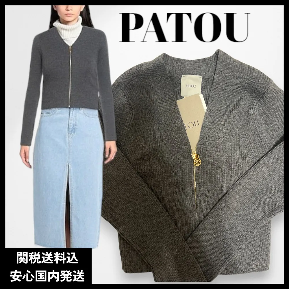 PATOU  |Casual Style Wool Street Style Long Sleeves Plain