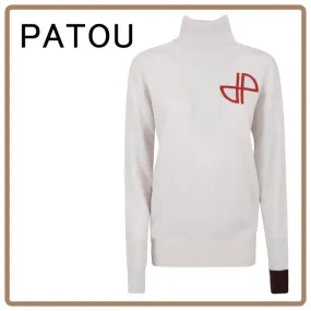 PATOU  |Wool Long Sleeves Plain High-Neck V-neck & Crew neck