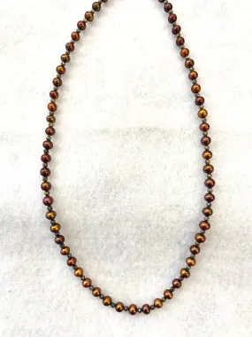 Pearl and Pyrite Beads Necklace Made In PDX