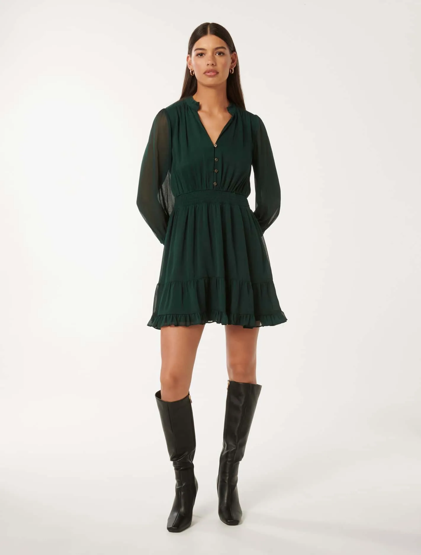 Penny Micro Pleat Skater Mini Dress