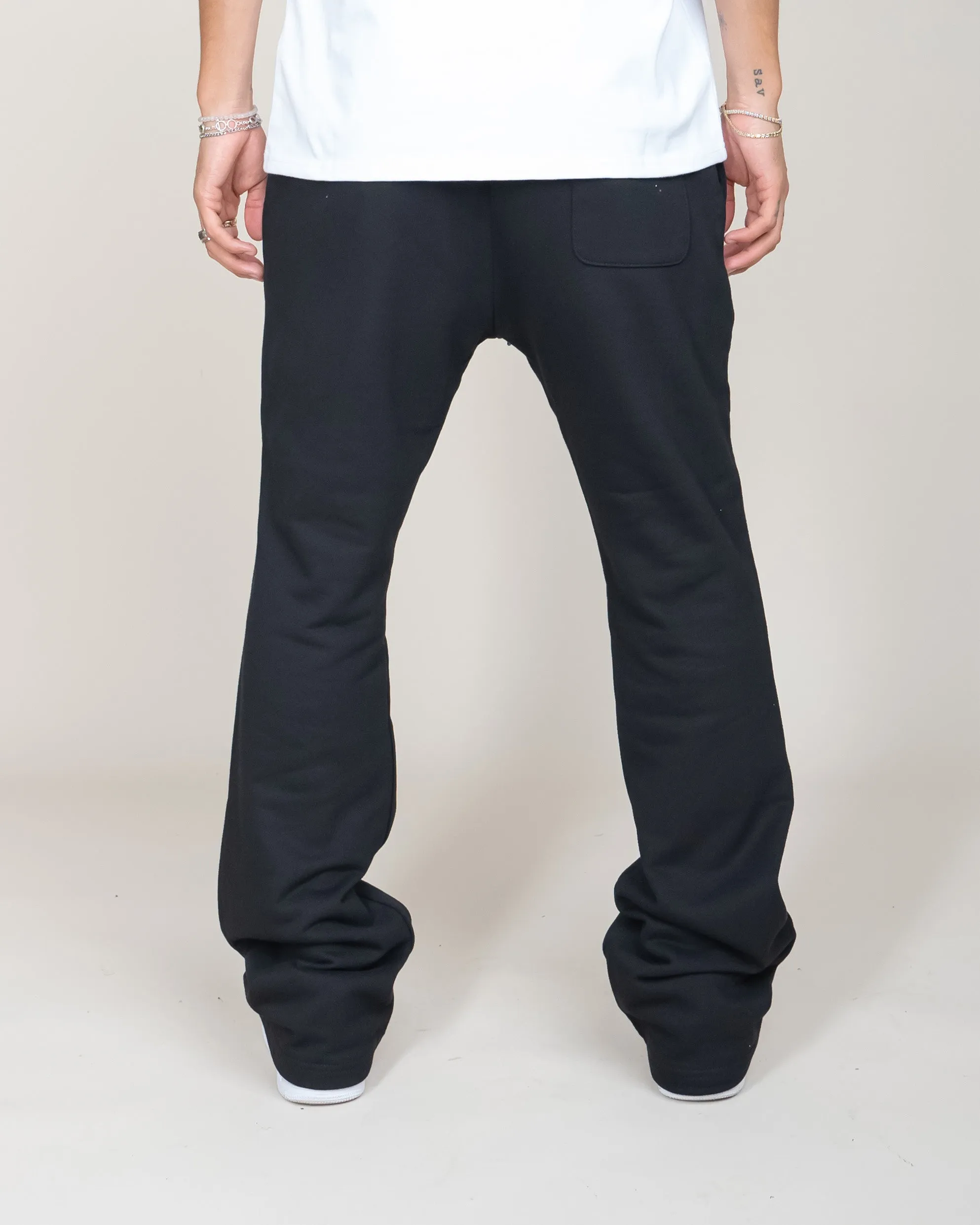 PERFECT FLARE SWEATPANTS-BLACK