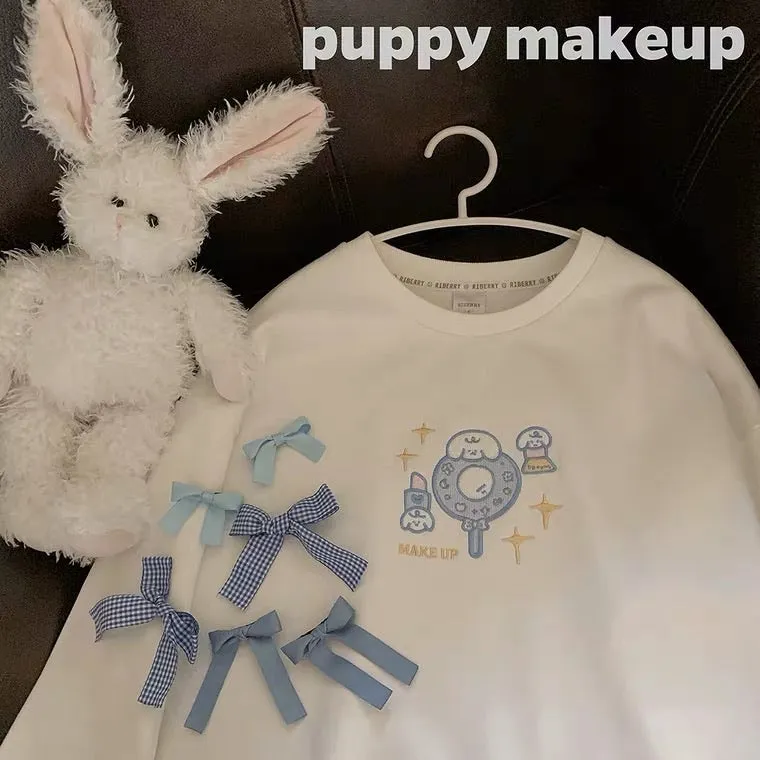 Puppy makeup sweatshirt