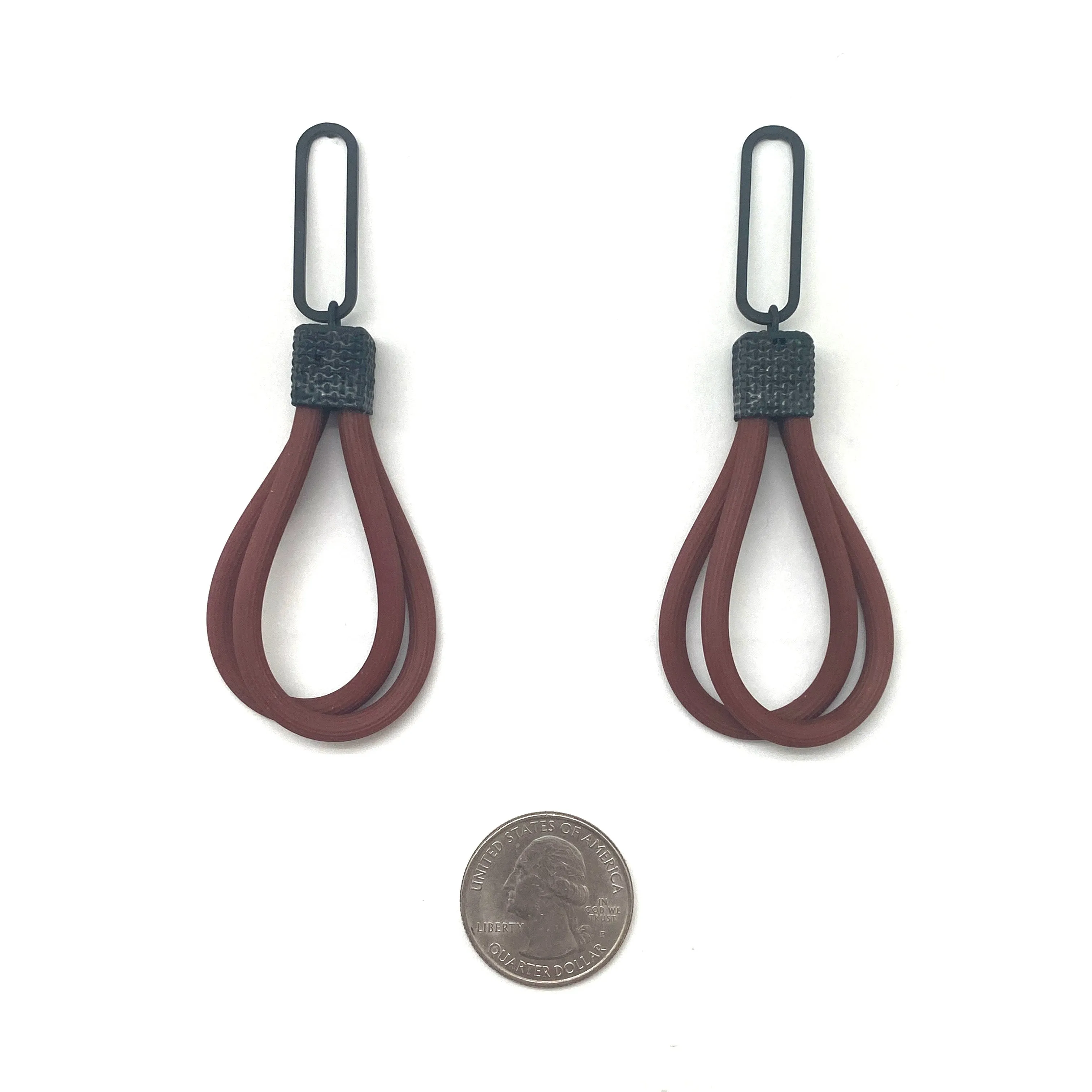 Red Rubber Drop Earrings