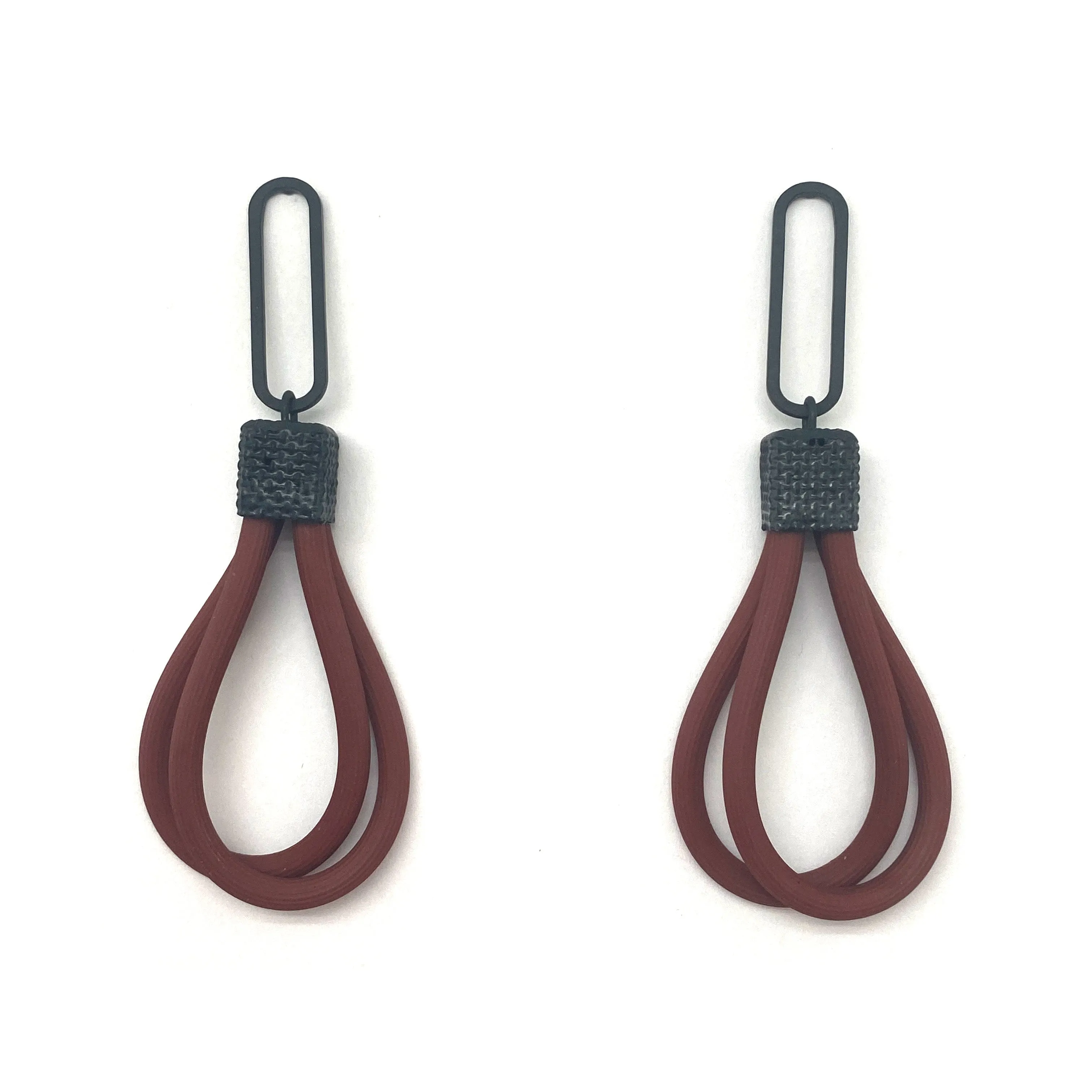 Red Rubber Drop Earrings