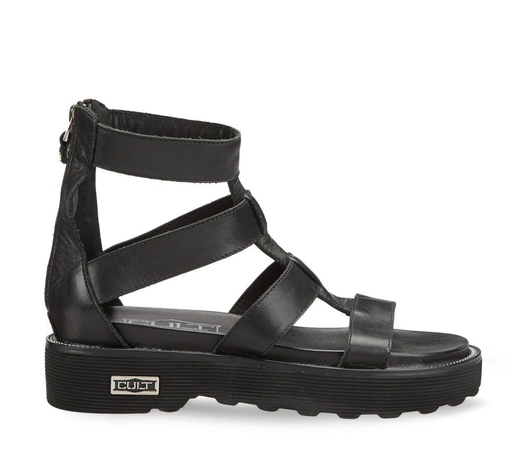 SANDALO CON ZEPPA CULT DONNA ZIGGY 3290 W LEATHER BLACK CLW329000