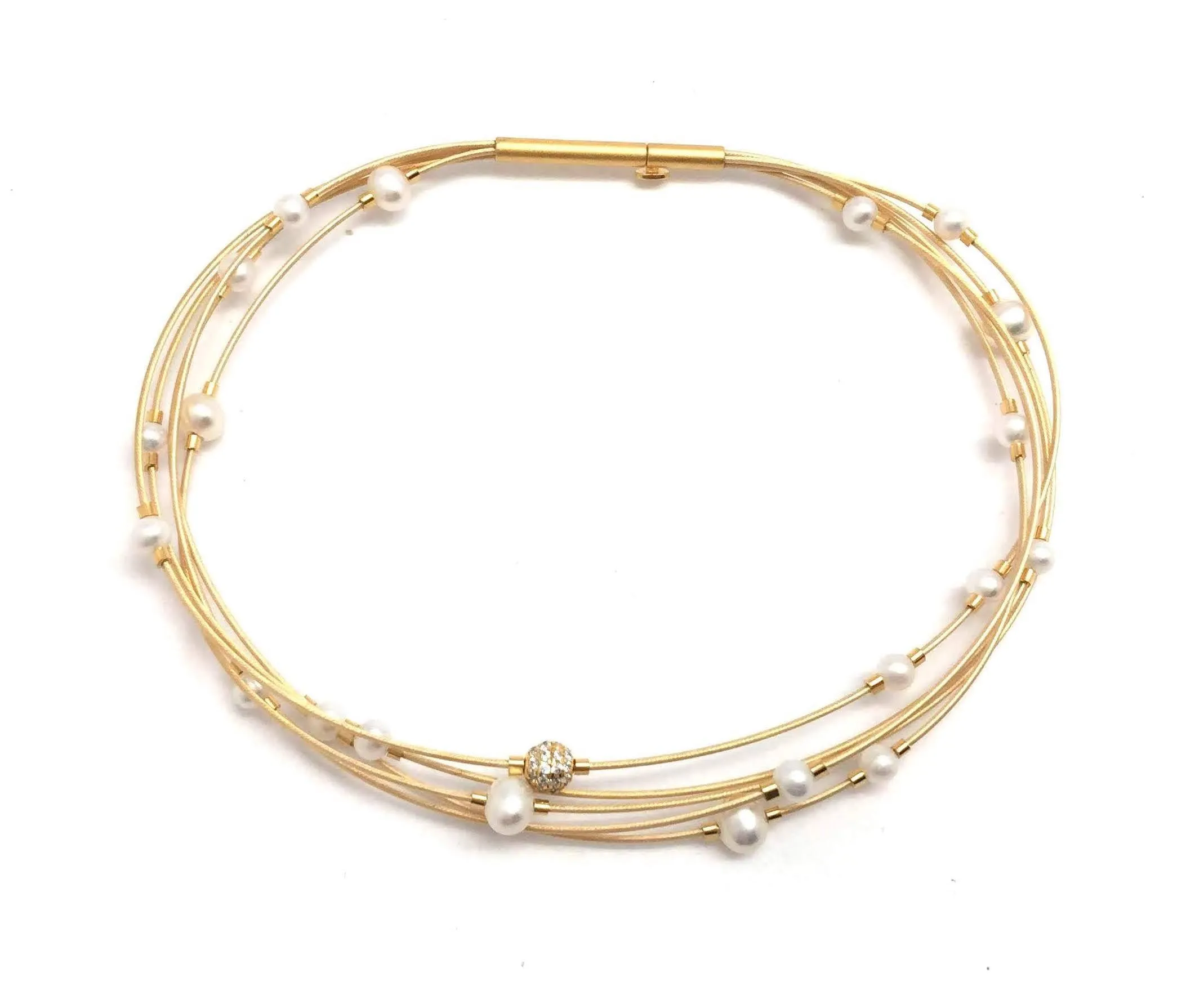 Scattered Golden Pearl Bracelet