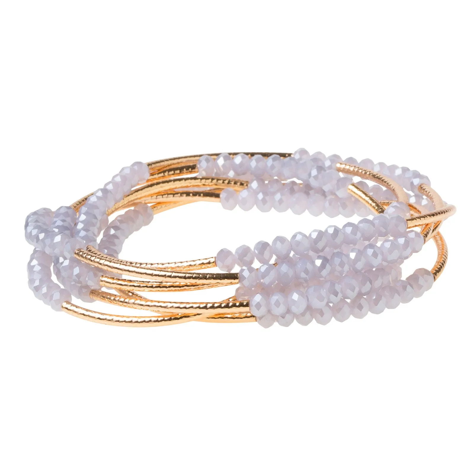 Scout Crystal Wrap Bracelet Necklace-Lavender/Gold