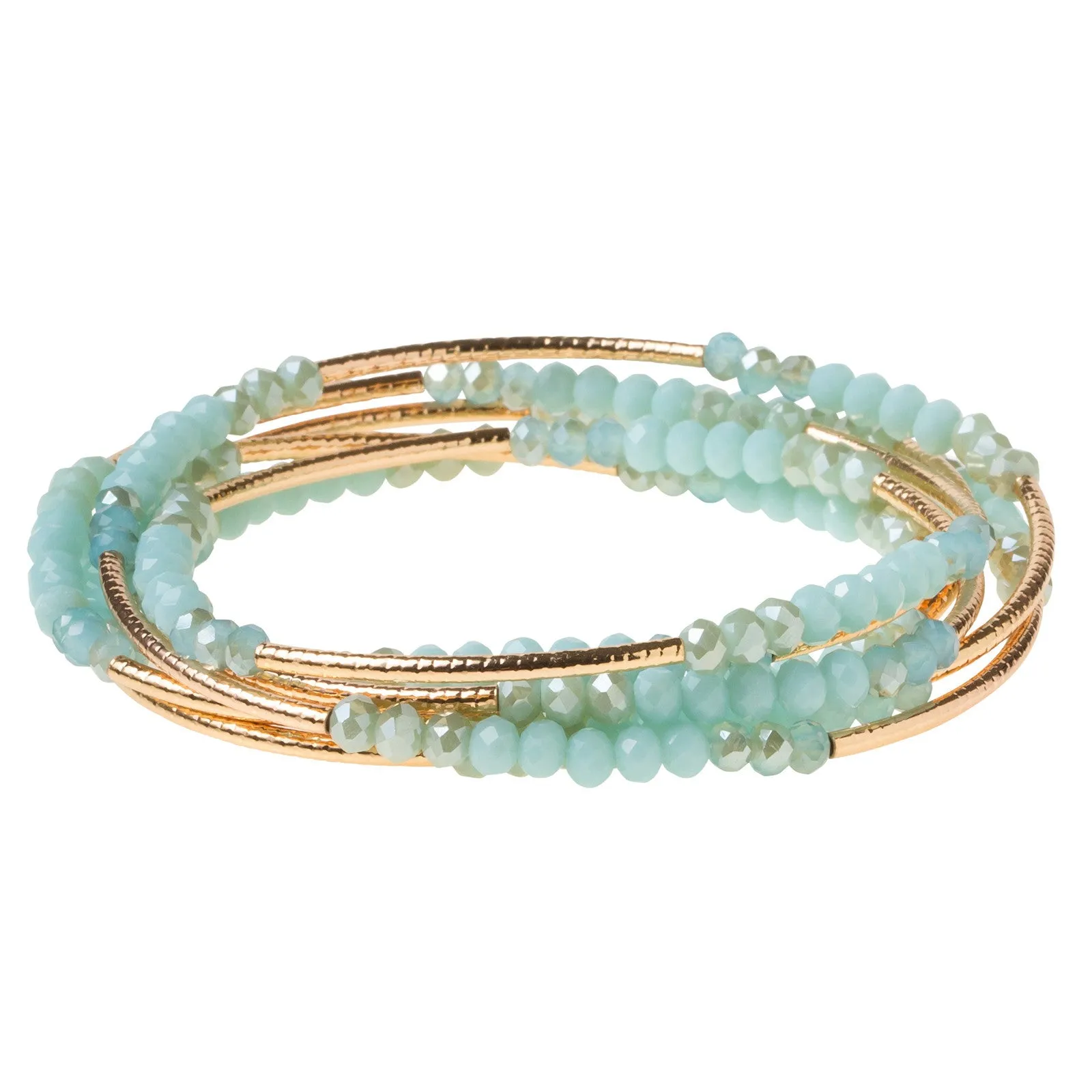 Scout Crystal Wrap Bracelet Necklace-Turquoise Combo/Gold