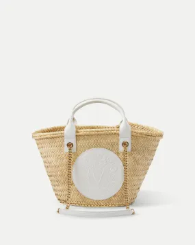 Small Raffia Crest Market Tote