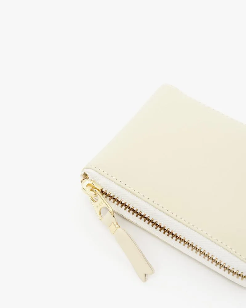 Small Zip Wallet in Cream