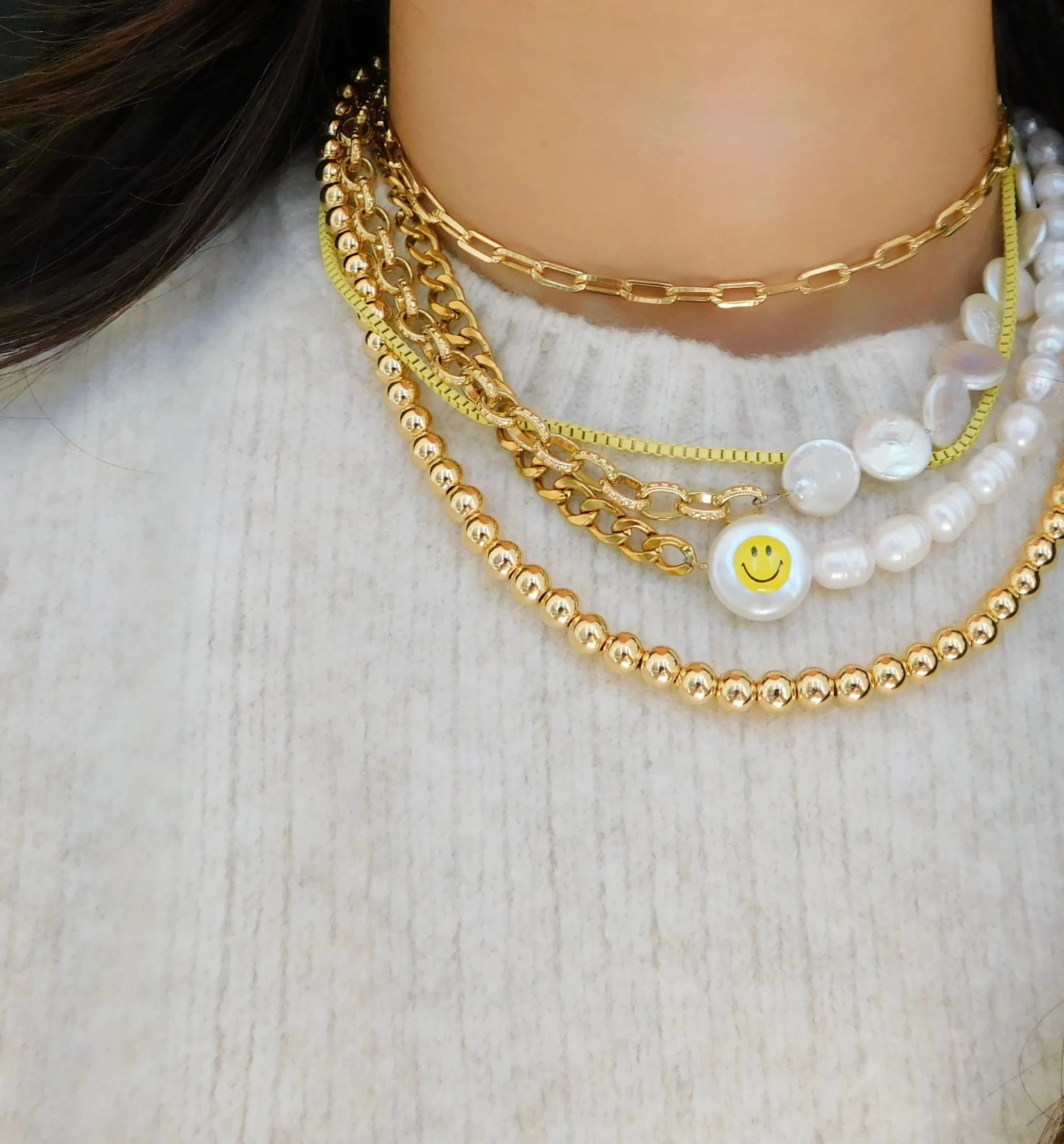 Smiley Pearl Necklace