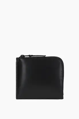 smooth leather half-zip wallet