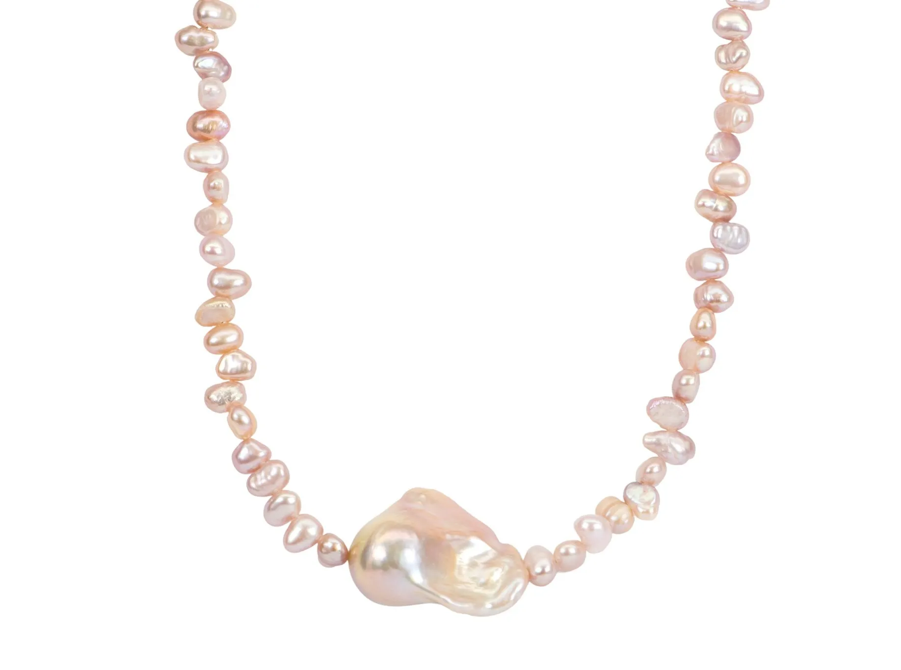 Soft Pink Freshwater Pearl Necklace 14K Gold Filled R4243