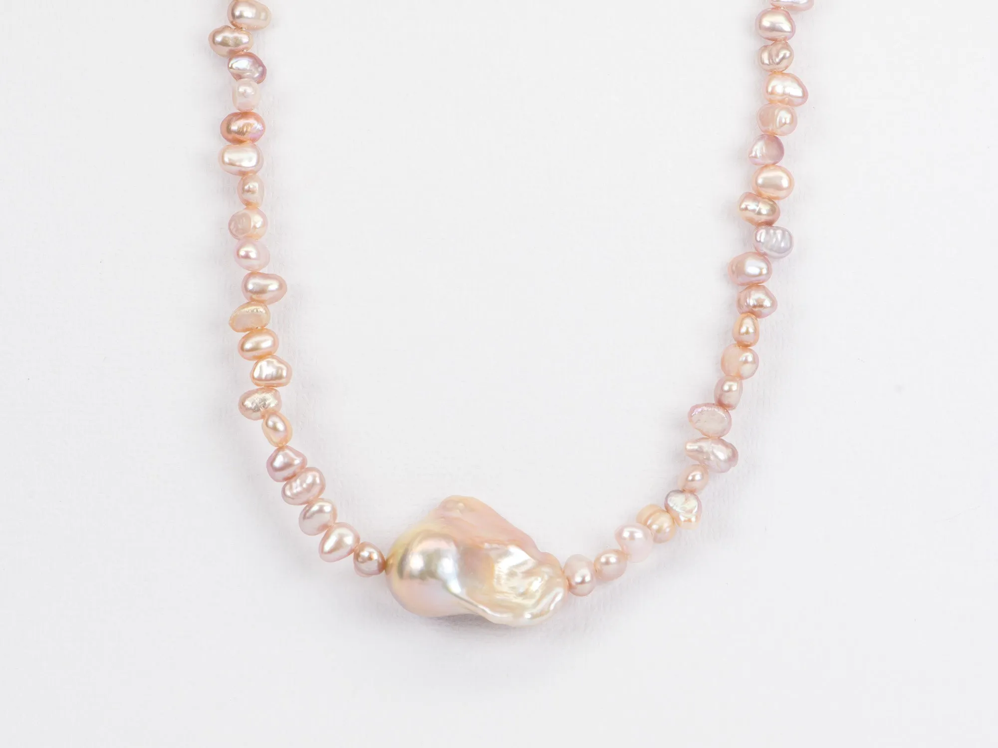 Soft Pink Freshwater Pearl Necklace 14K Gold Filled R4243