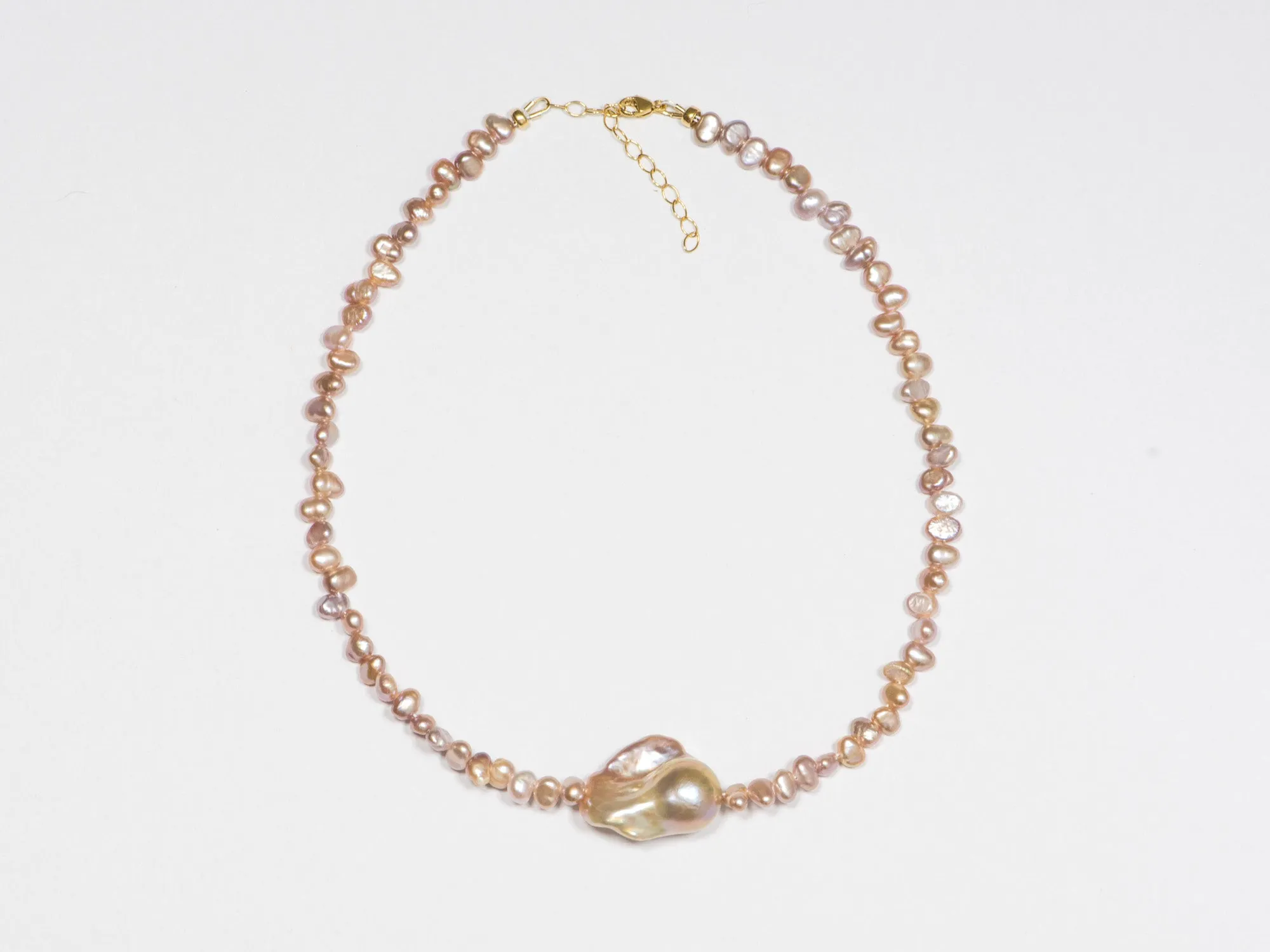 Soft Pink Freshwater Pearl Necklace 14K Gold Filled R4243