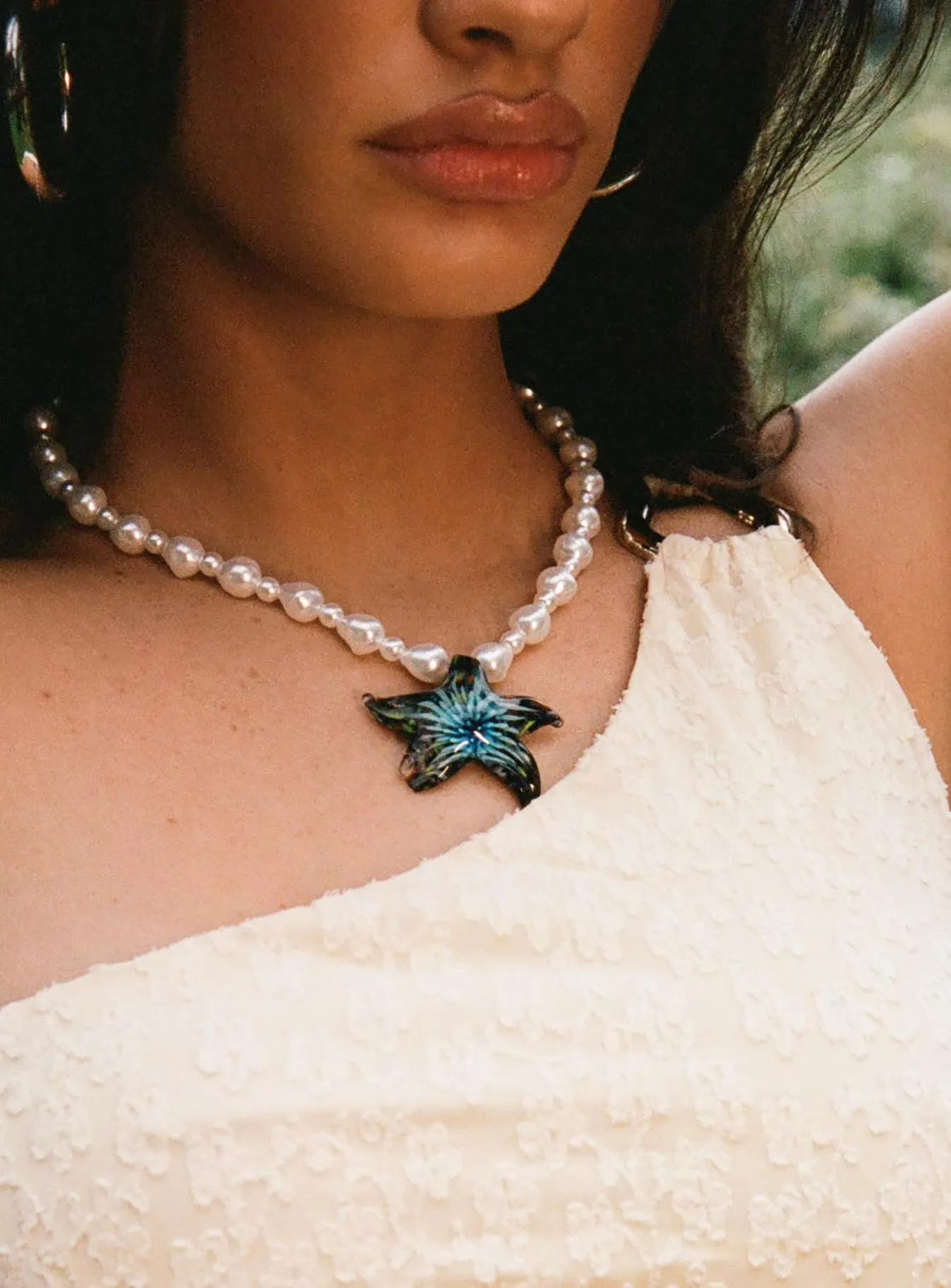 Starfish Pearl Necklace Multi