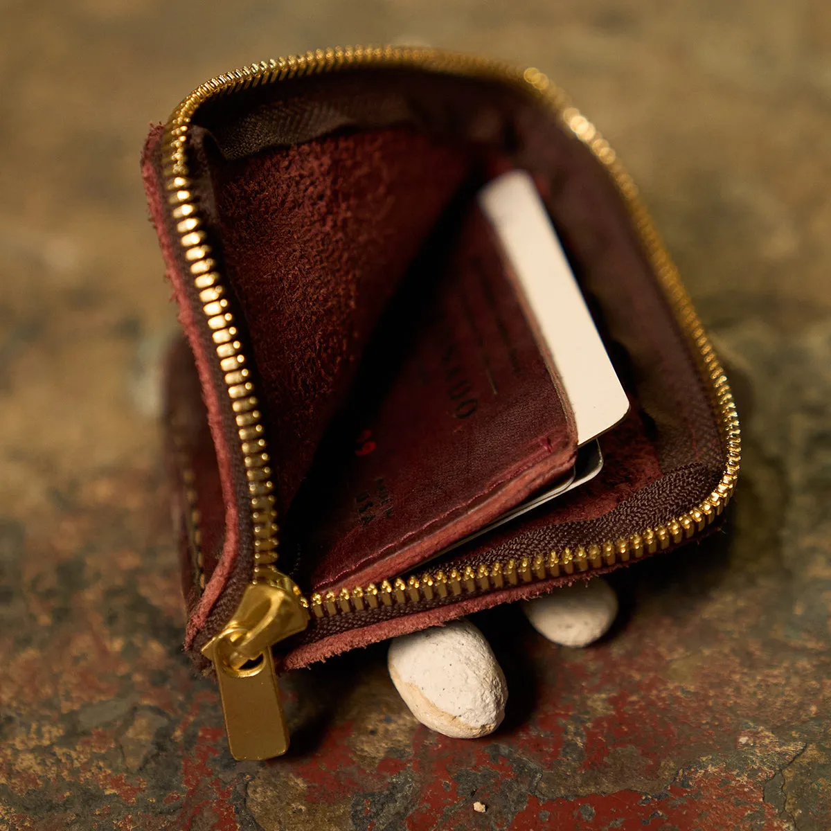 Stone Washed Half-Zip Wallet No.11