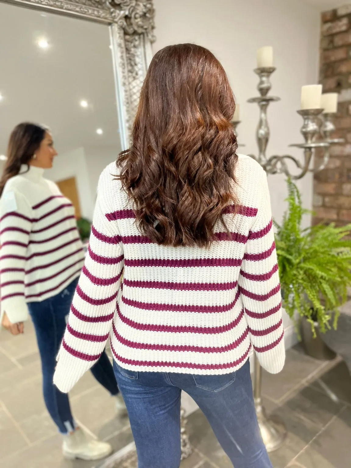 Stripe High Neck Jumper Merida