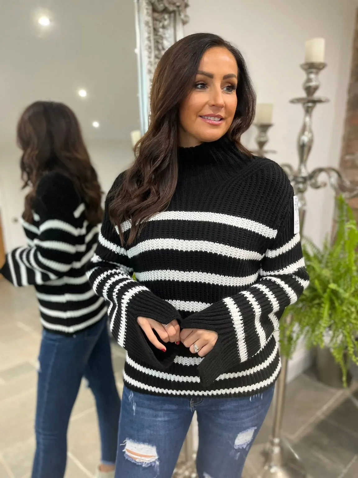 Stripe High Neck Jumper Merida