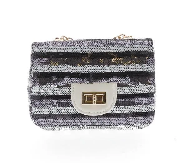 Striped Sequin Mini Purse