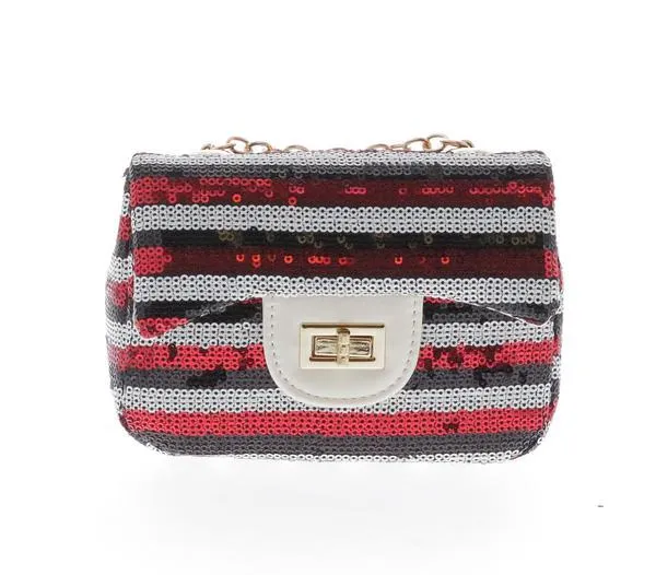 Striped Sequin Mini Purse