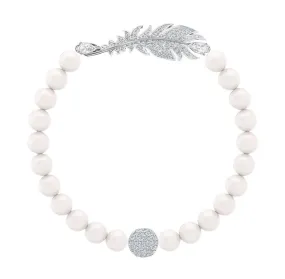 Swarovski NICE PEARL BRACELET, Medium, White, Rhodium -5509723